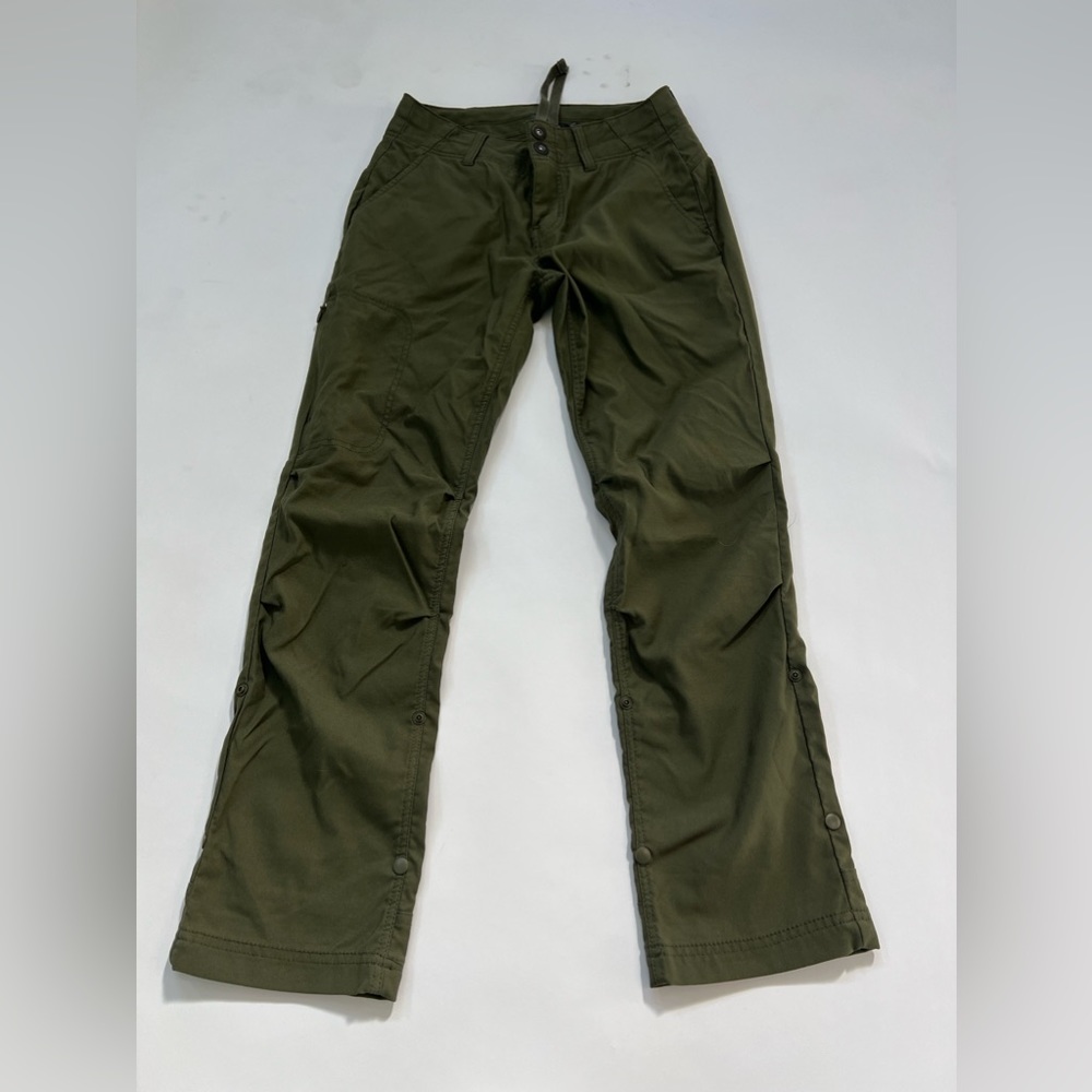Prana Pants Womens 6 Green Outdoors Climbing Hiking Recycled Nylon